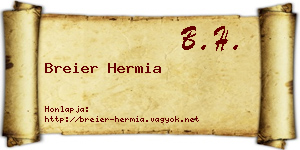 Breier Hermia névjegykártya